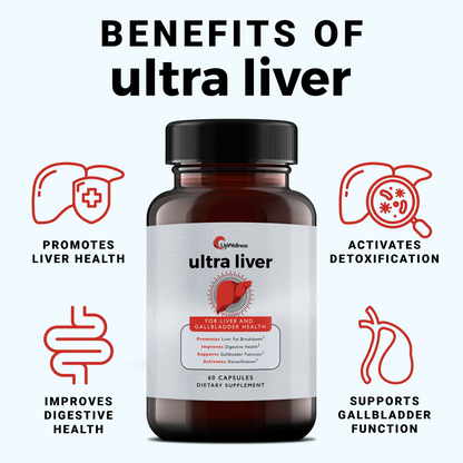 UpWellness Ultra Liver Supplement for Liver Support and Gallbladder Support - Powered by TMG, NAC Milk Thistle, and More - Liver Cleanse Detox & Repair - 60 Capsules